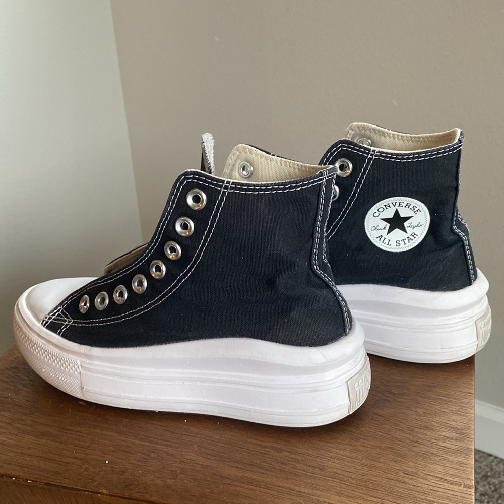 Converse All Star Chuck Taylor Move Black Platform High Tops Sneakers, Women’s 5 - Picture 16 of 16